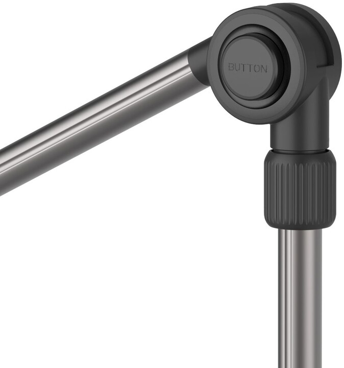 Mbajtëse universale FIXED për tablet/telefon, për fiksim në tryezën Relax, me krah rrotullues dhe të rregullueshëm, i zi