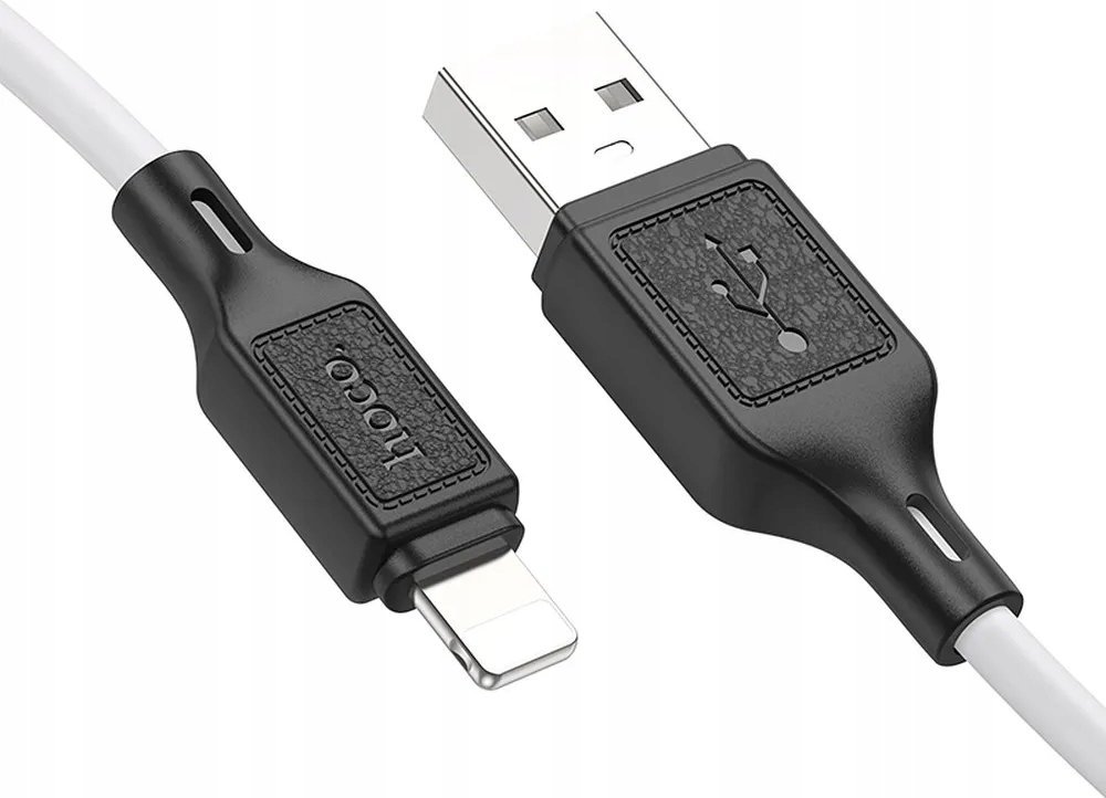 Kabllo karikimi Hoco X90, USB A në Lightning, 1 m, 2.4A, e bardhë