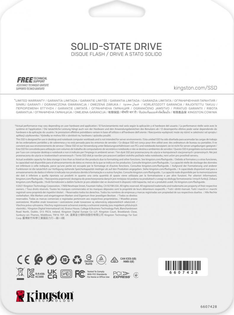 Disk SSD Kingston KC3000, 512GB, M.2 2280 PCI-E x4 Gen4 NVMe