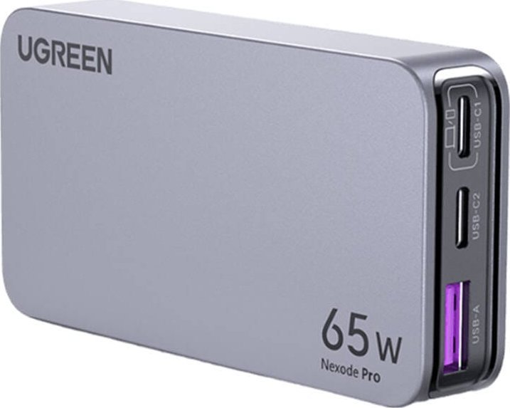 Karikues udhëtimi Ugreen Nexode Pro 65W GaN, 2x USB C, 1x USB A, i bardhë