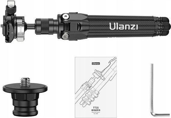 Tripod karboni Ulanzi TT35, 28cm, për kamera dhe telefon, i zi