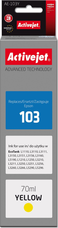 Bojë printeri Activejet AE-103Y Supreme, 70 ml, e verdhë