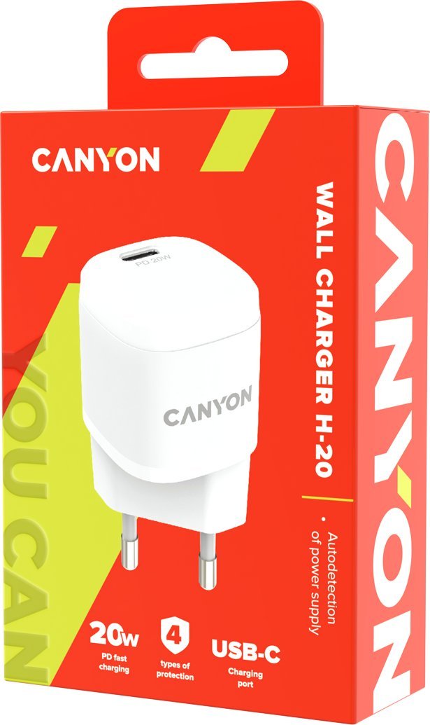 Полнач Canyon CNE-CHA20W05, 20W, USB и USB C, бел