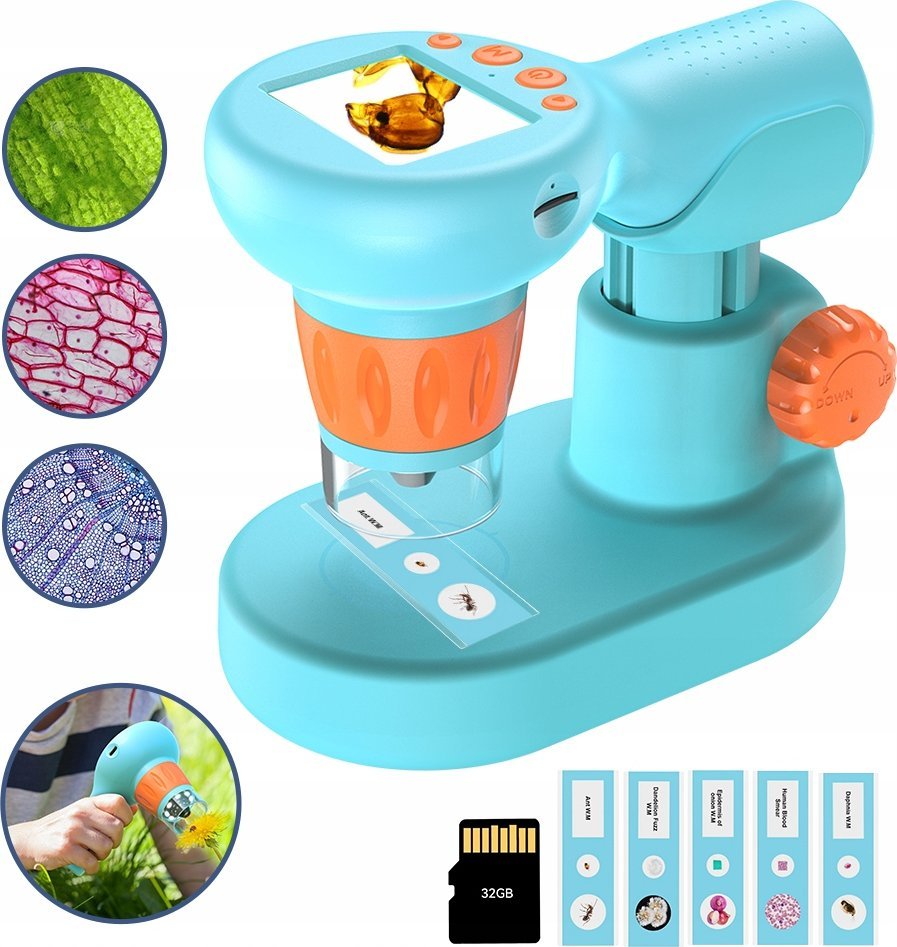 Mikroskop digjital Apexel APL-MS201, 800x, për fëmijë, i bardhë