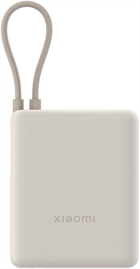 Power bank Xiaomi 10000mAh, 33W, me kabllo të integruar, bezhë