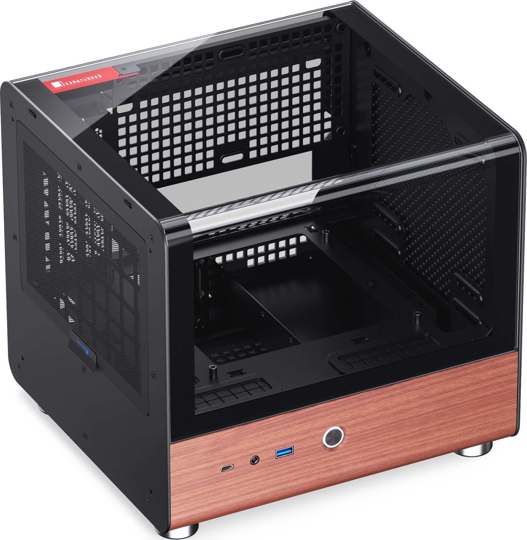 Kuti kompjuterike Jonsbo TK-0 Mini ITX, xham i temperuar, kompakte, e zezë