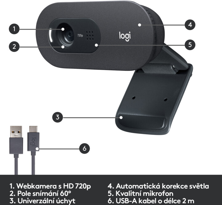 Ueb kamerë Logitech C505, e zezë