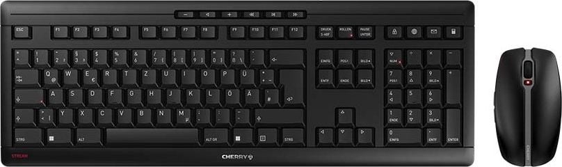 Set tastierë dhe mi CHERRY Stream Desktop, pa tela RF, QWERTZ gjerman, i zi