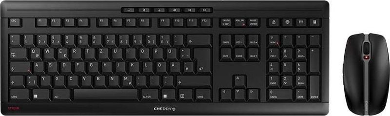 Set tastierë dhe mi CHERRY Stream Desktop, pa tela RF, QWERTZ gjerman, i zi