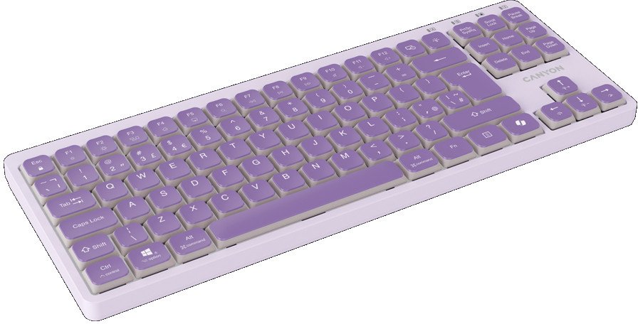 Tastierë Canyon OnType 10 Silent, mekanike TKL, ndriçim i bardhë, vjollcë