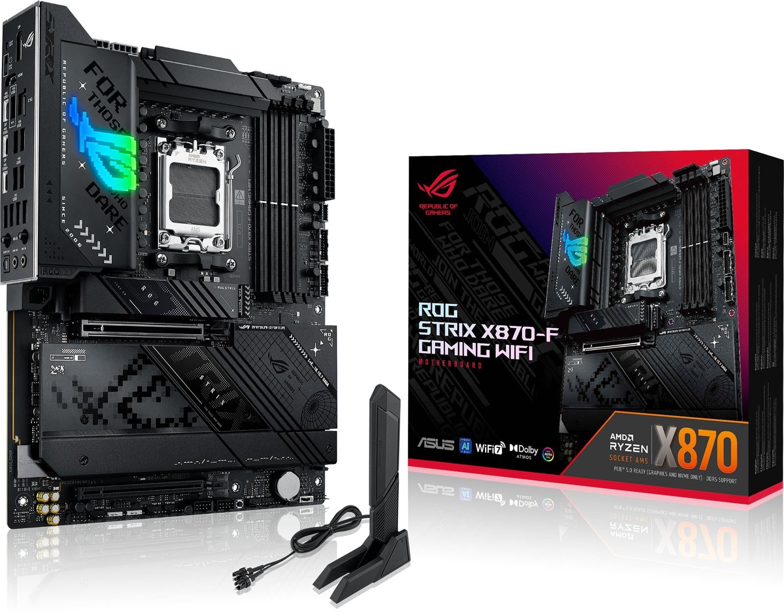 Pllakë amë ASUS ROG STRIX X870 F GAMING WIFI, AMD X870, Socket AM5, ATX