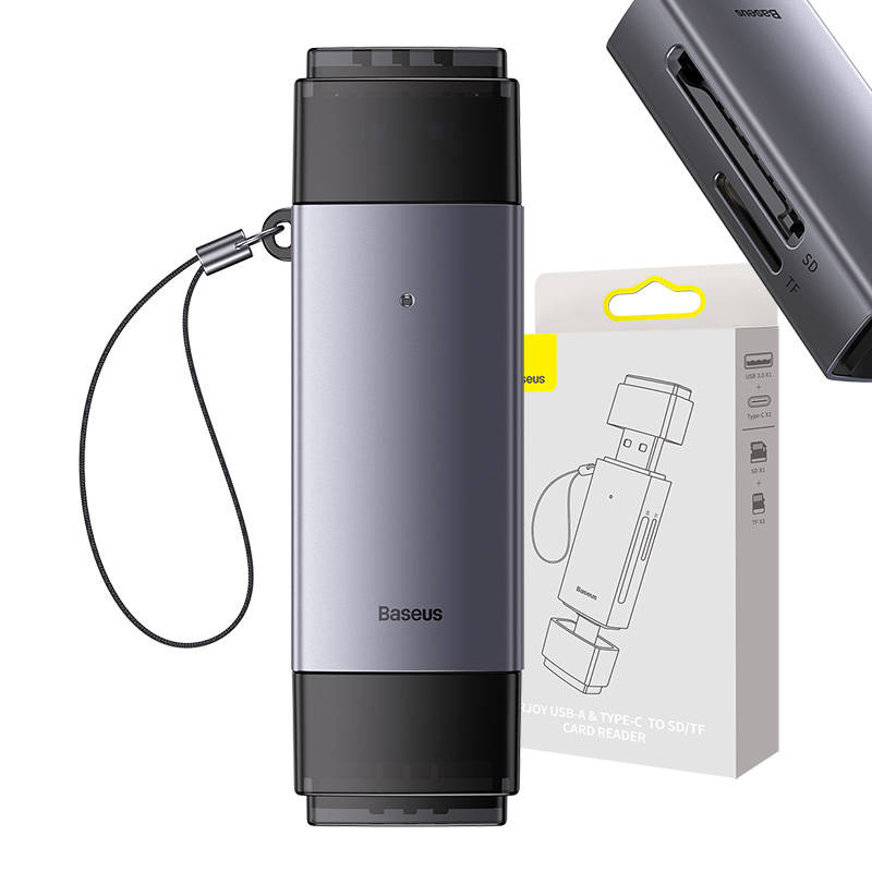 Lexues kartash i jashtëm Baseus Lite, USB 3.0, USB Type C, gri metalik