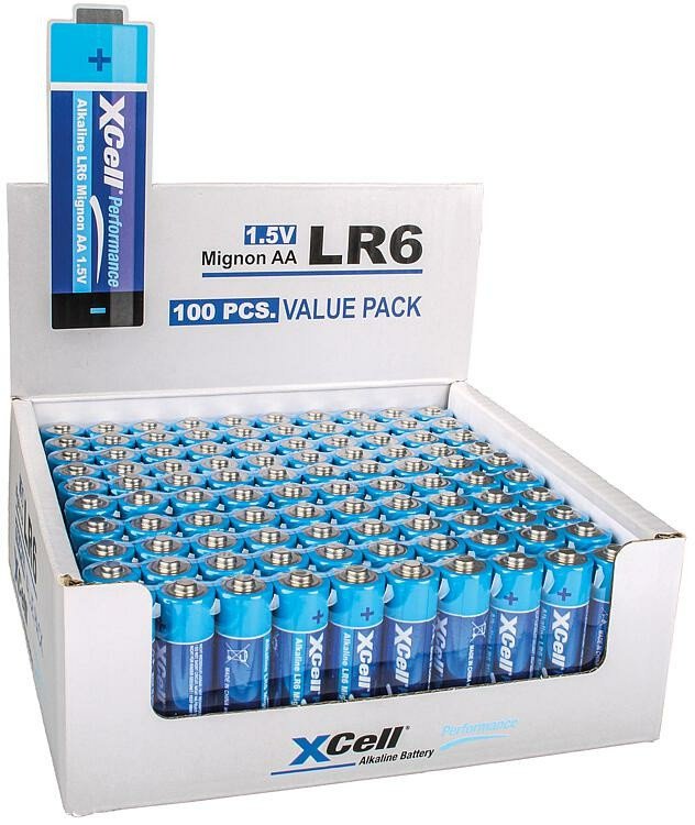 Bateri alkaline XCell Mignon AA, 1.5V, paketim 100 copë