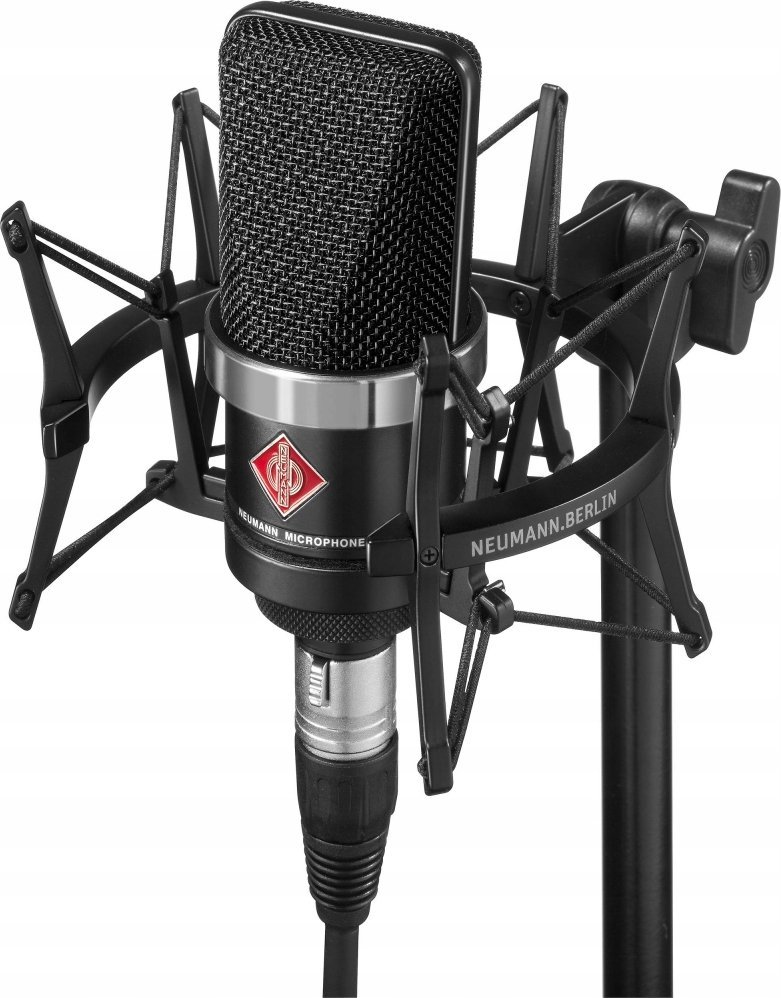 Mikrofon kondensator Neumann 008657, diafragmë e madhe, me shockmount, i zi
