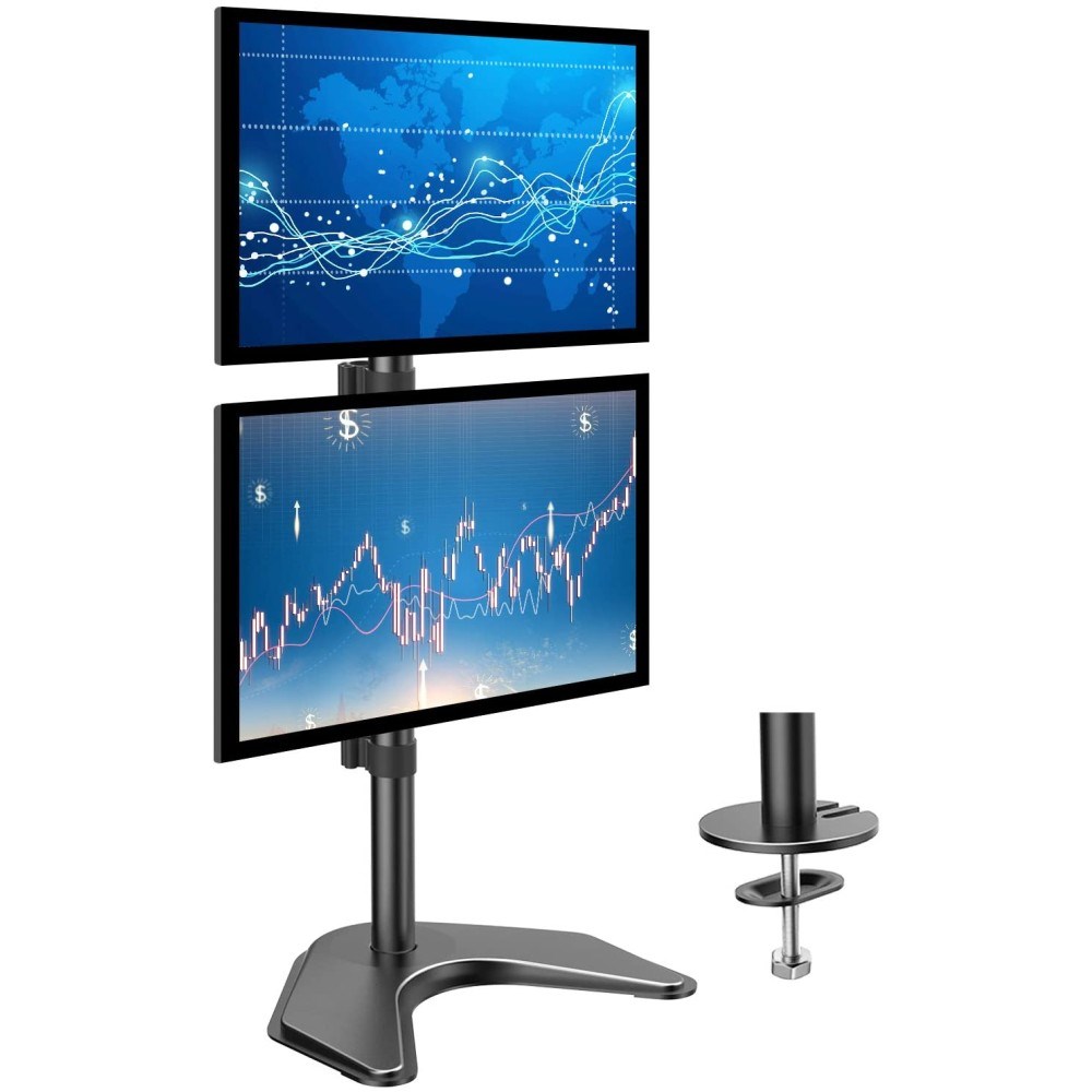 Mbajtëse tavoline për monitorë Techly ICA-LCD 2520V, për 2 monitorë 13"-27", VESA 75x75 100x100, e zezë