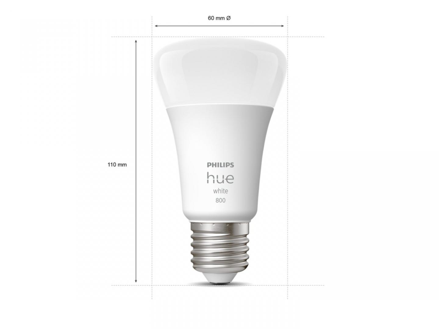 Llambë e zgjuar Philips Hue E27, 9W, Bluetooth, dritë e bardhë, set 2 copë