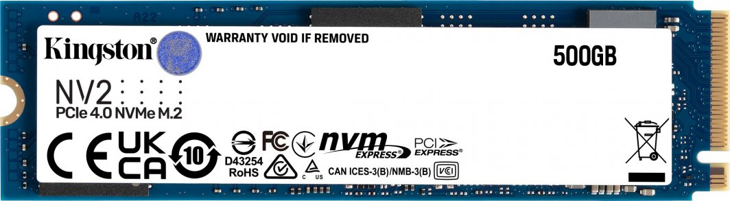 [OUTLET] Disk SSD Kingston NV2 500GB, M.2 2280 PCI-E x4 Gen4 NVMe (SNV2S/500G)