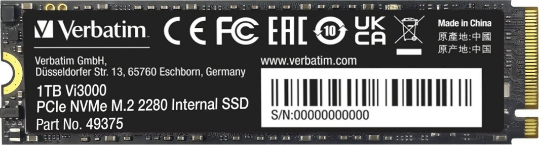 Disk SSD Verbatim Vi3000, 1TB, M.2 2280 PCI-E x4 Gen4 NVMe