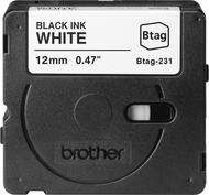 Kasetë etiketime Brother BTAG-231, 12mm, tekst i zi në sfond të bardhë