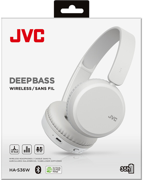 Слушалки JVC HA-S36WWU, бели