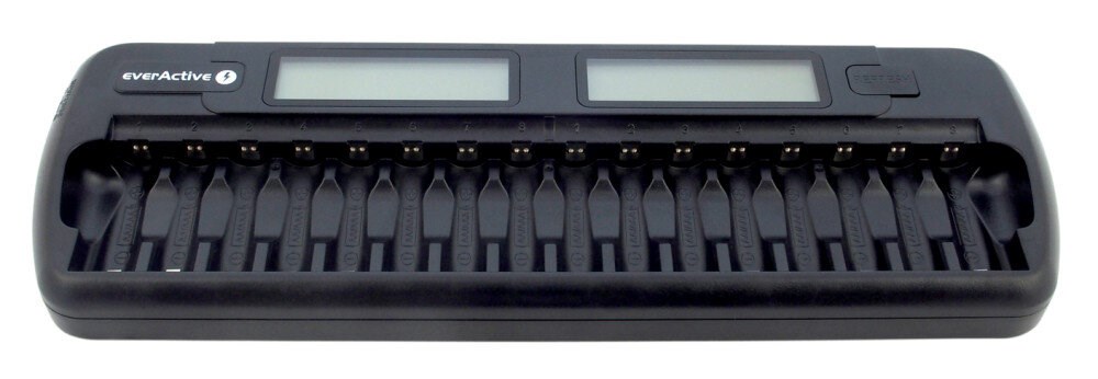 Karikues baterish EverActive NC-1600, 16 slote, AA AAA, me ekran LCD, i zi
