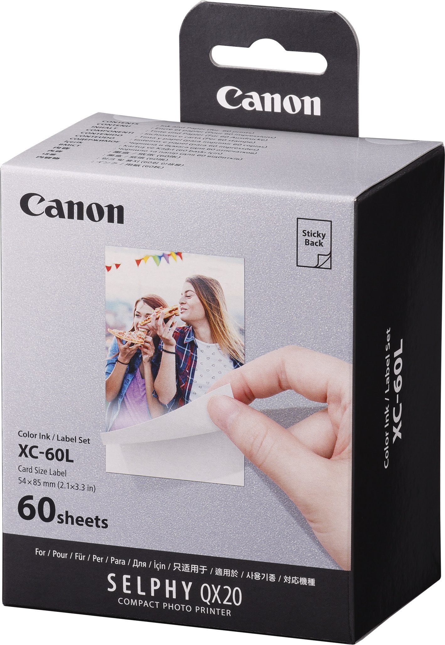 Set boje dhe letrash Canon XC-60L, 60 fletë, 54x85mm, për SELPHY QX20