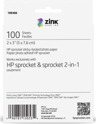 Letra fotografike HP Zink Sprocket, 2x3", vetëngjitëse, 100 fletë