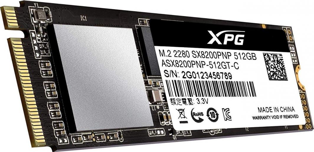 Disk ADATA XPG SX8200 PRO (ASX8200PNP-512GT-C), 512 GB, M.2 2280, PCI-E x4, Gen3 NVMe