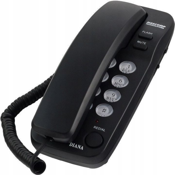 Telefoni fiks Mescomp MT 518 Diana, me kabllo, i zi