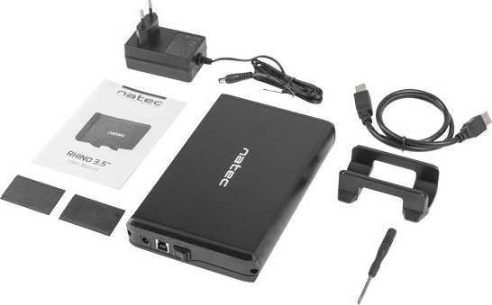 Kuti e jashtme për HDD 3.5" Natec Rhino NKZ-0448, USB 3.0, SATA, e zezë