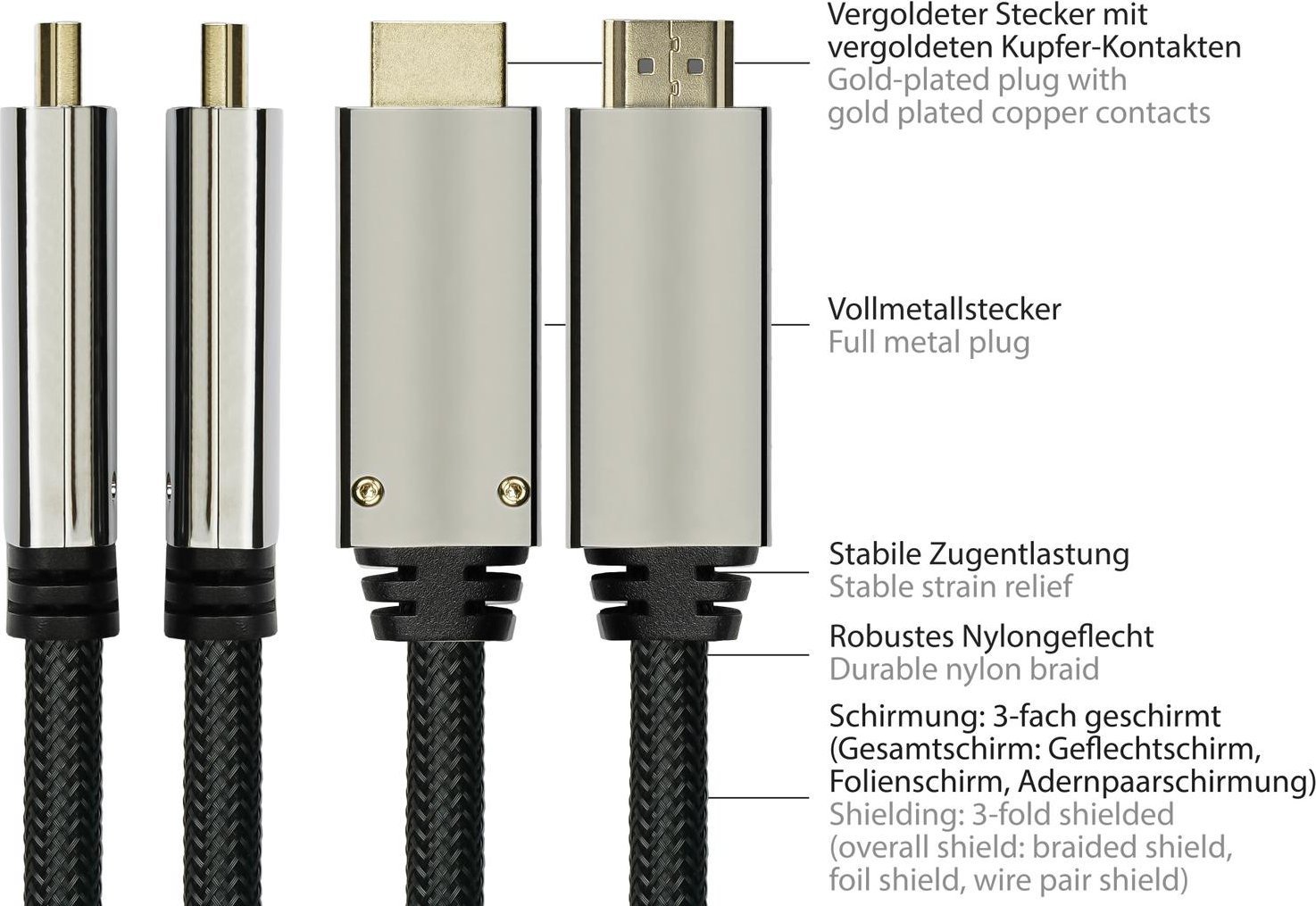 Kabllo Python GC-M0218, DisplayPort 1.4 në HDMI 2.0, 3m, e zezë