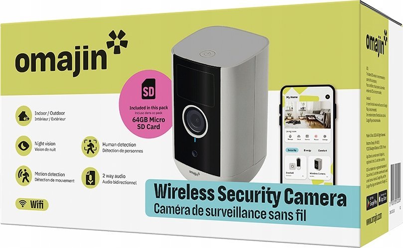 Kamerë sigurie Omajin Wireless, Wi Fi, pa tela, e bardhë