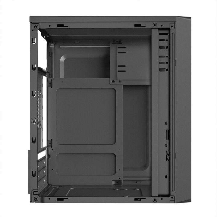 Kasë kompjuteri 1stCool STEP 4, me xham, e zezë