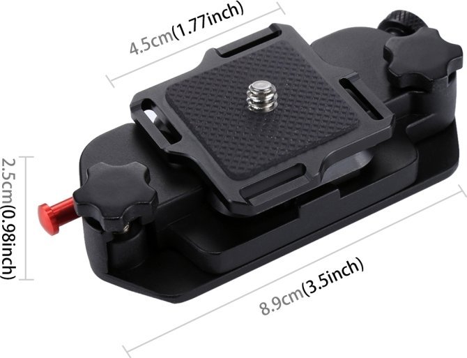 Mbajtës rripi Puluz për kamera, alumini, Quick Lock, i zi