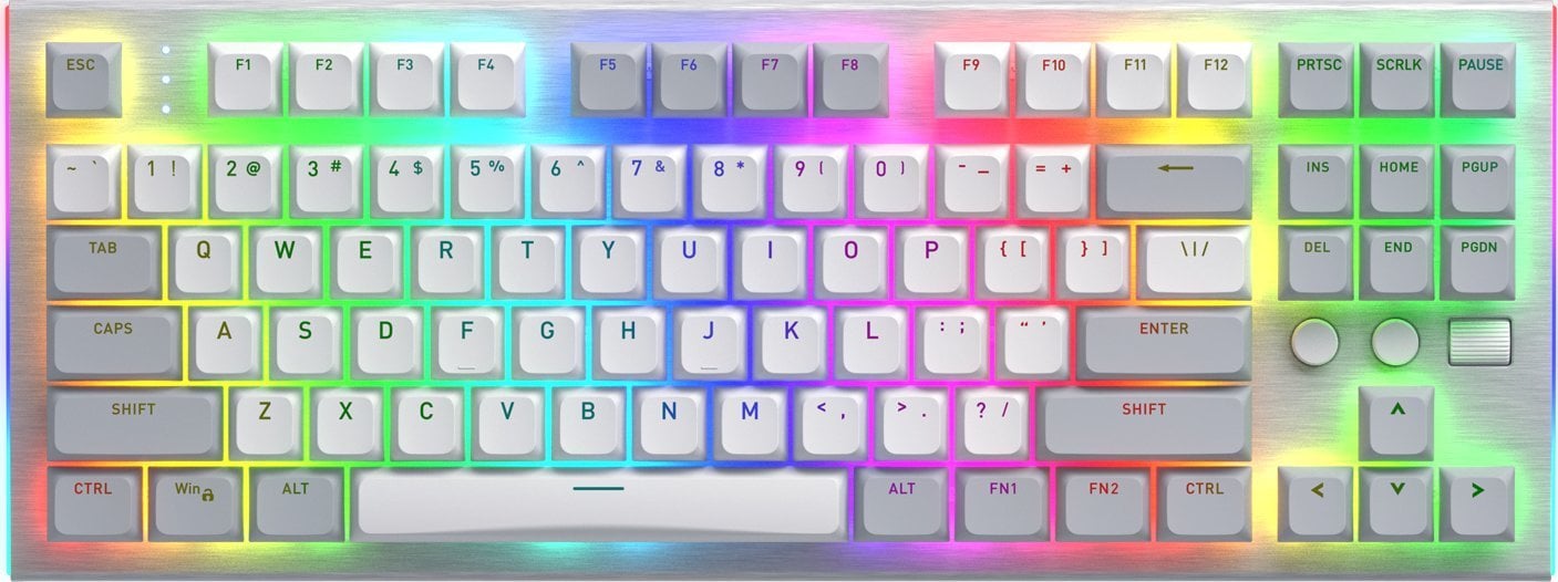 Tastierë mekanike gaming Hator Gravity TKL, RGB, USB, e bardhë