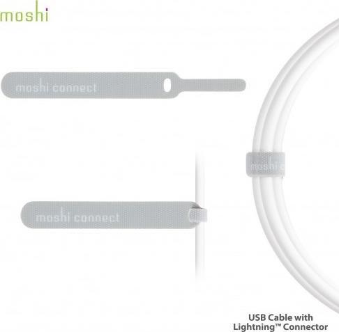 Kabllo USB Moshi USB A në Lightning, 1 m, e bardhë