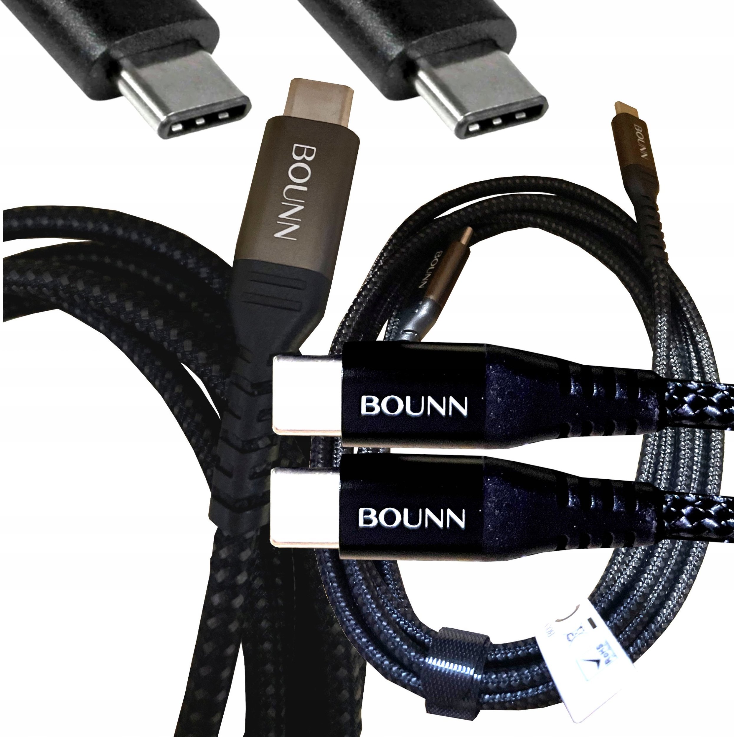 Kabllo USB Bounn BUGC03, USB C në USB C, 2 m, 60W, e zezë