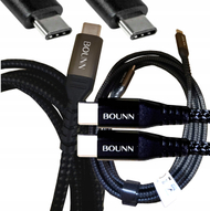 Kabllo USB Bounn BUGC03, USB C në USB C, 2 m, 60W, e zezë