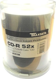 Disk CD-R Traxdata TRCGCD, 700MB, 52x, 100 copë