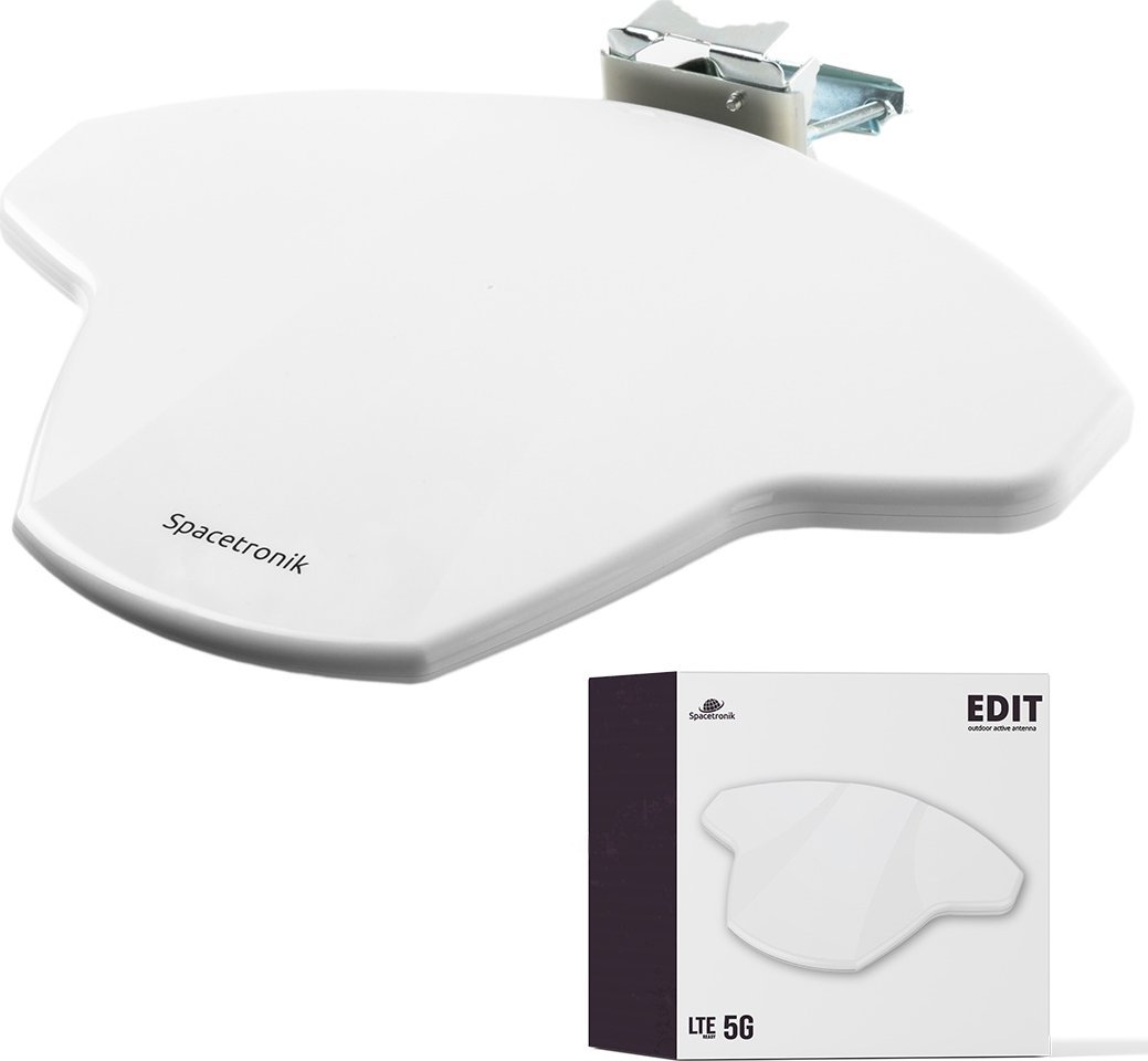 Antena TV Spacetronik DVB-T2 EDIT LTE 5G, për shtëpi dhe camper, pjatë + antenë