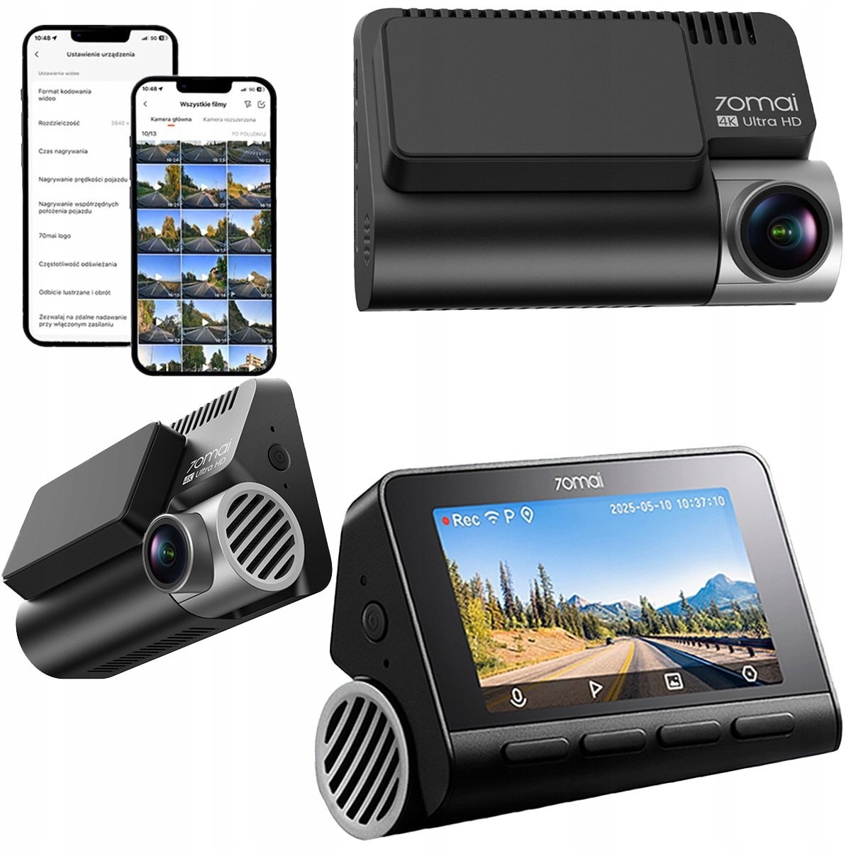 Kamerë makinë 70mai Dash Cam 4K A810S, 4K, WiFi, e zezë