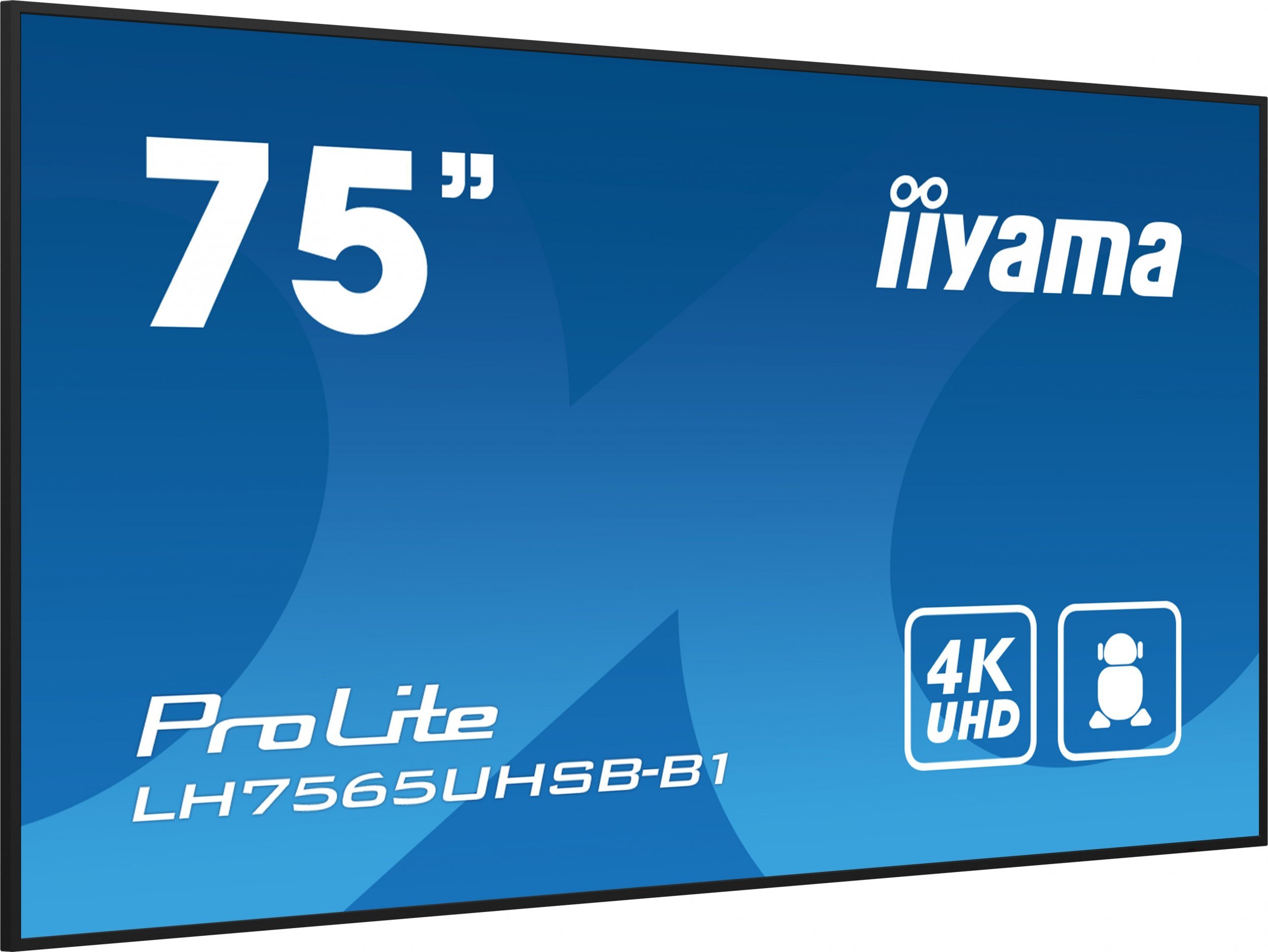 Професионален сигнален монитор Иијама LH7565UHSB-B1, 75\", 4K Ултра HD, 800 cd/m², Wi-Fi, Андроид 11, црн