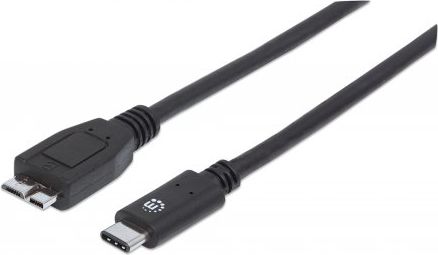 Manhattan USB 3.1 Кабел, USB Type-C Машки до MicroUSB Type-B Машки, 1 m