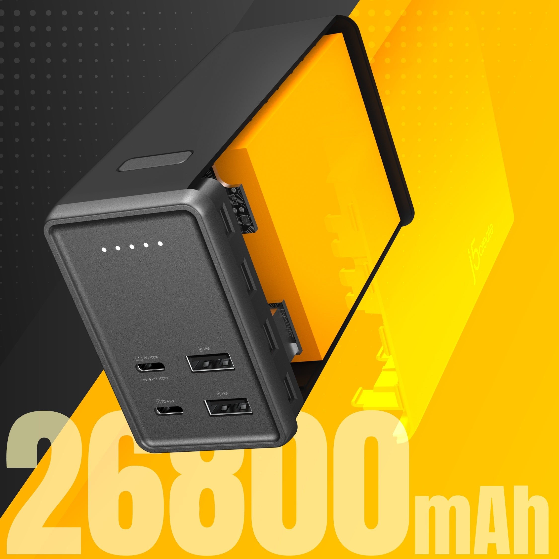 Power bank J5create JPB264100, 26800mAh, PD 100W 4 porta, i zi