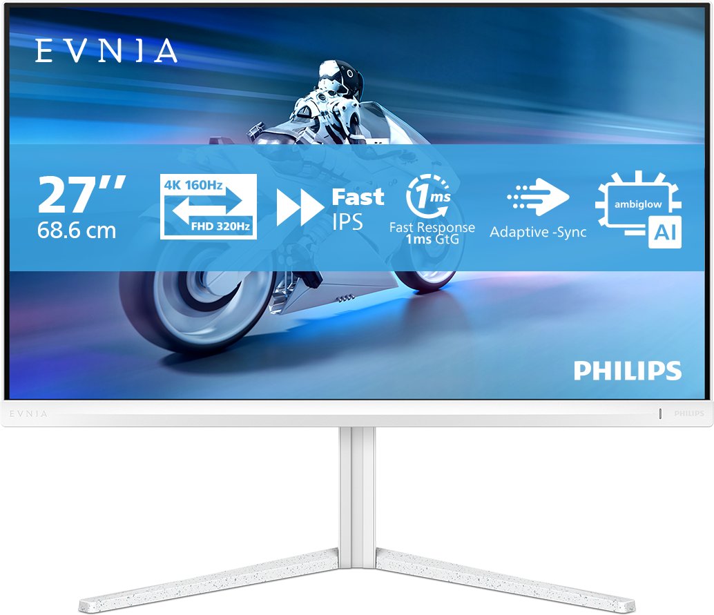 Monitor Philips Evnia 5000 27", 4K UHD, LCD, i bardhë