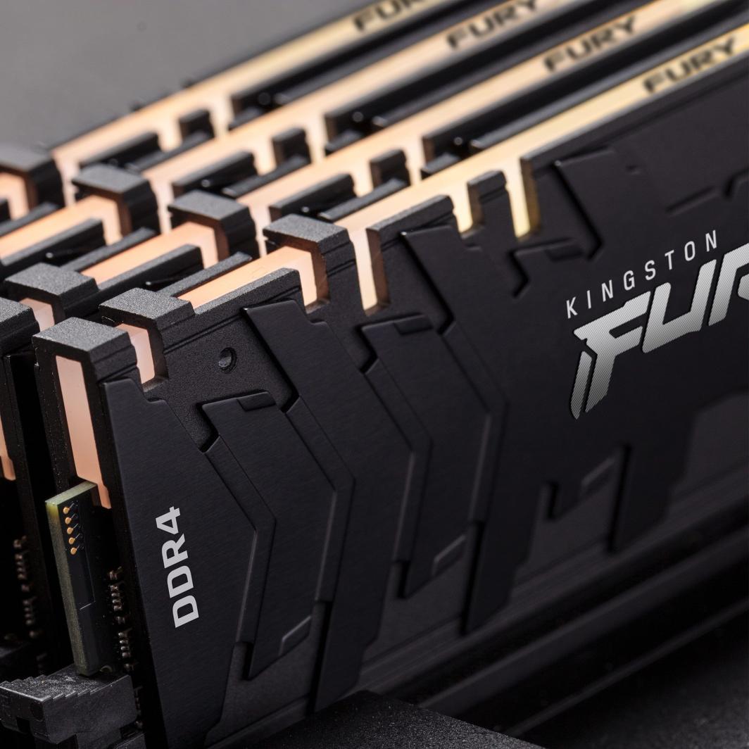 Memorie Kingston Fury Renegade RGB, DDR4, 16 GB, 3600 MHz, CL16, KF436C16RBAK2/16