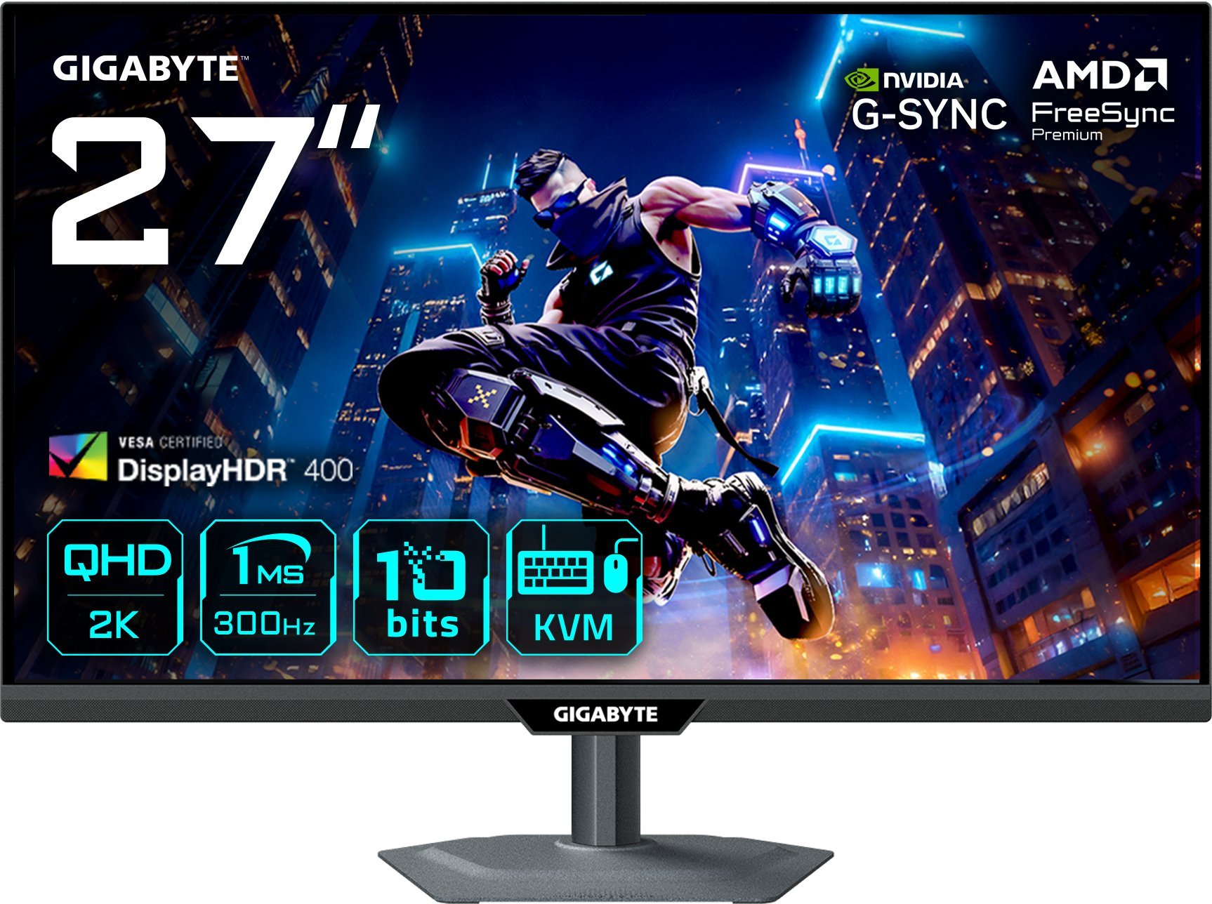 Monitor gaming Gigabyte M27Q3, 27", QHD 2560x1440, 300Hz, i zi