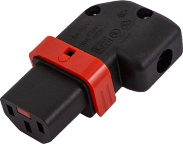 Lidhës IEC LOCK + OPEN / C13 Ż, këndor (majtas/djathtas)