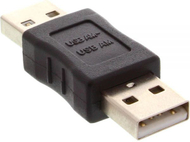 Adapter USB InLine 33441, Type A në Type A, USB 2.0, i zi