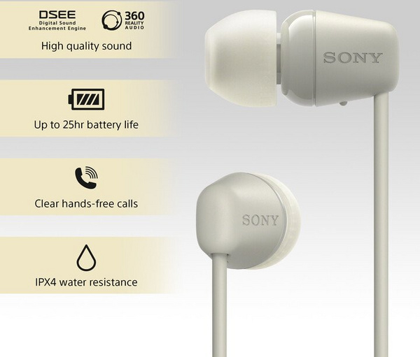 Dëgjuese Sony WI-C100, të hirta